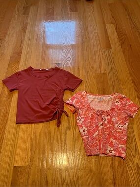 Red and pink crop top bundle